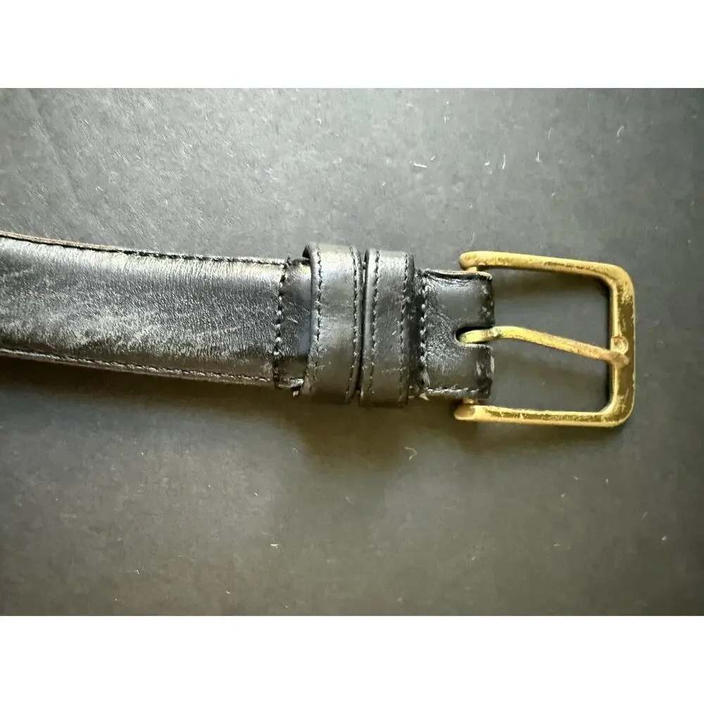 Coach 5800 Leather Belt Mens Brass Buckle Black Career Size 38 Office Casual
